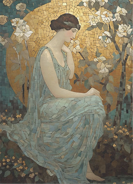 Decoupage Tissue Paper - Golden Hour Lady Mosaic (53.34cm x 73.66cm)