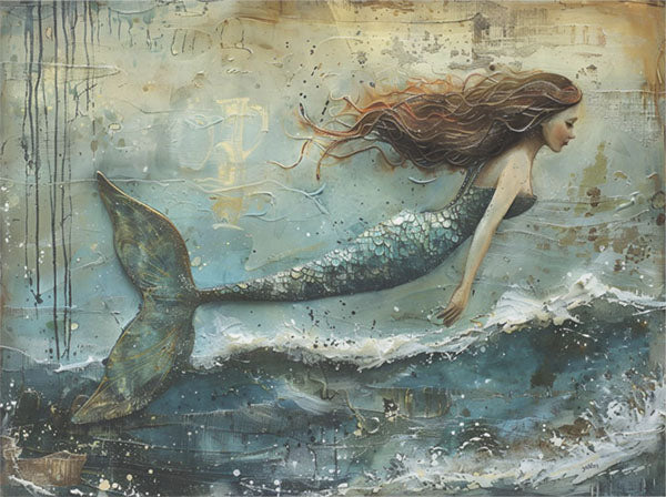 Decoupage Tissue Paper - Graceful Mermaid (45.72cm x 60.96cm) - Rustic Farmhouse Charm