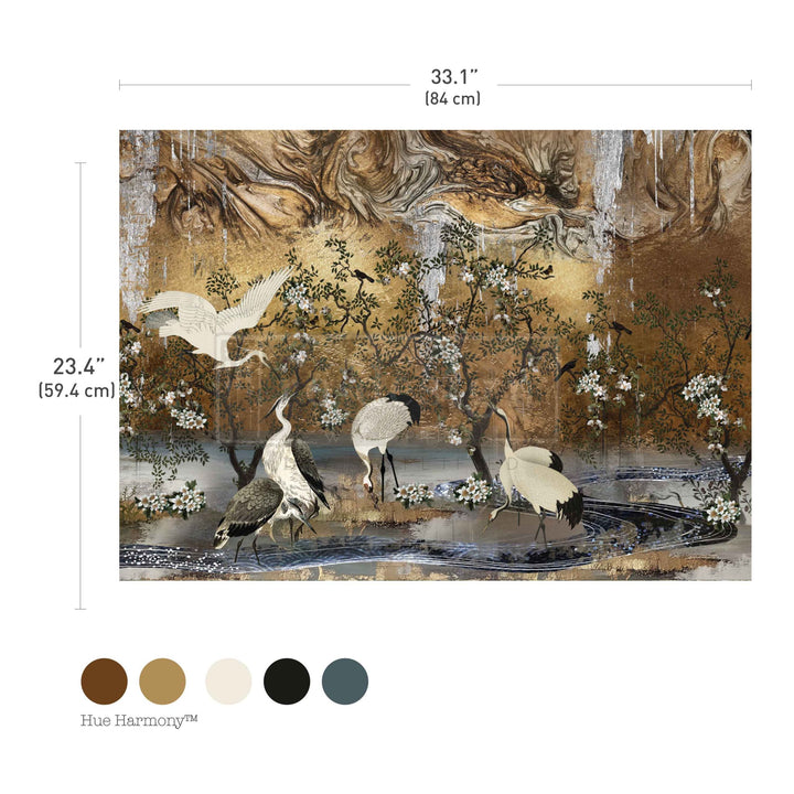 LIMITED! Redesign A1 Decoupage Fibre Paper - GRACEFUL WINGS (59.44cm x 84.07cm) - Rustic Farmhouse Charm
