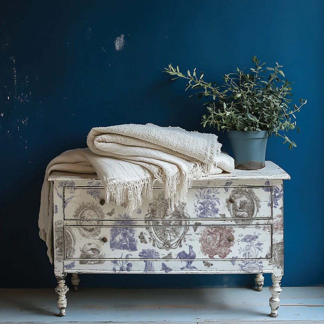 NEW! IOD Paint Inlay - HAMEAU DE LA REINE (set of eight 12"x16" sheets) - Rustic Farmhouse Charm