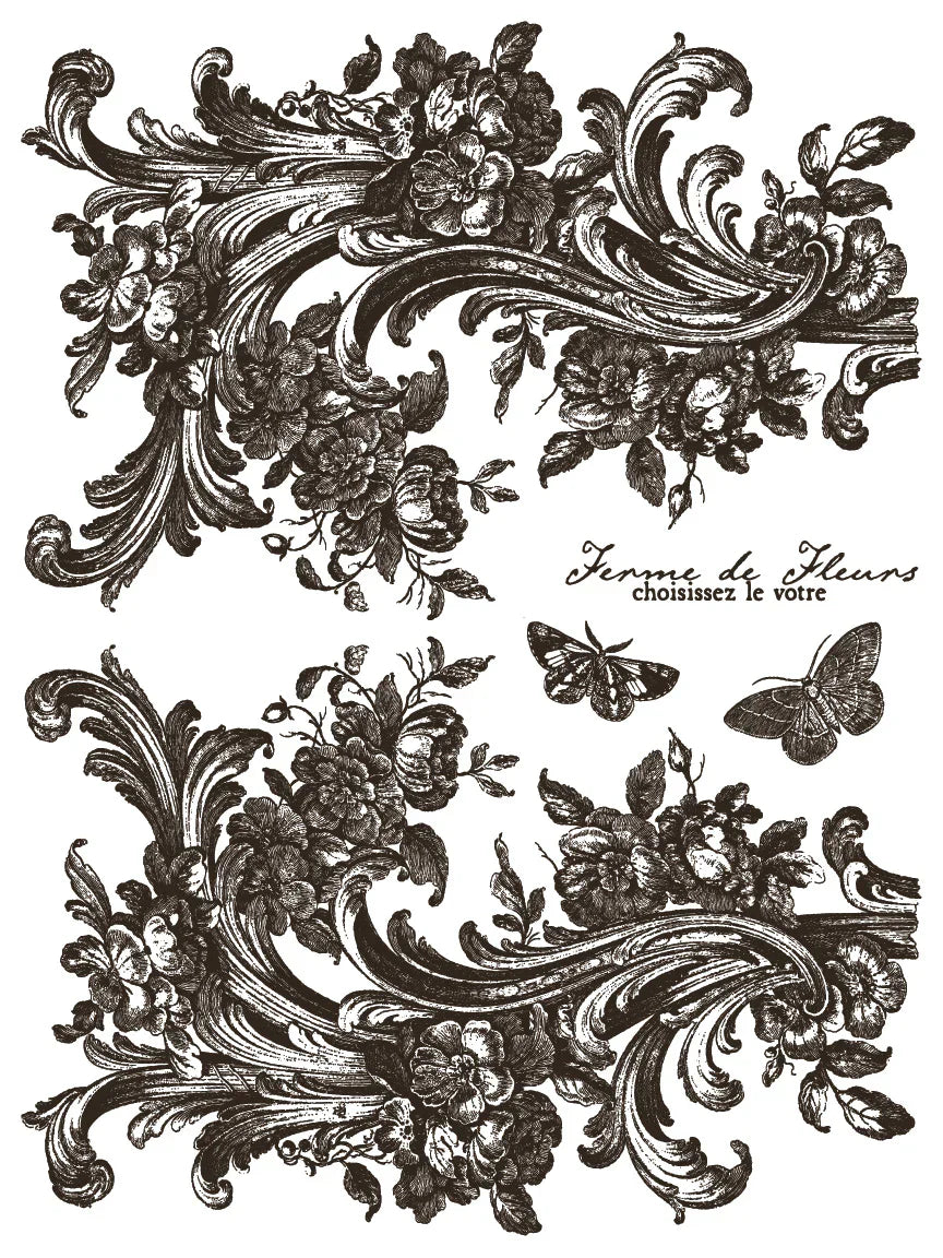 NEW! IOD Paint Inlay - HAMEAU DE LA REINE (set of eight 12"x16" sheets) - Rustic Farmhouse Charm