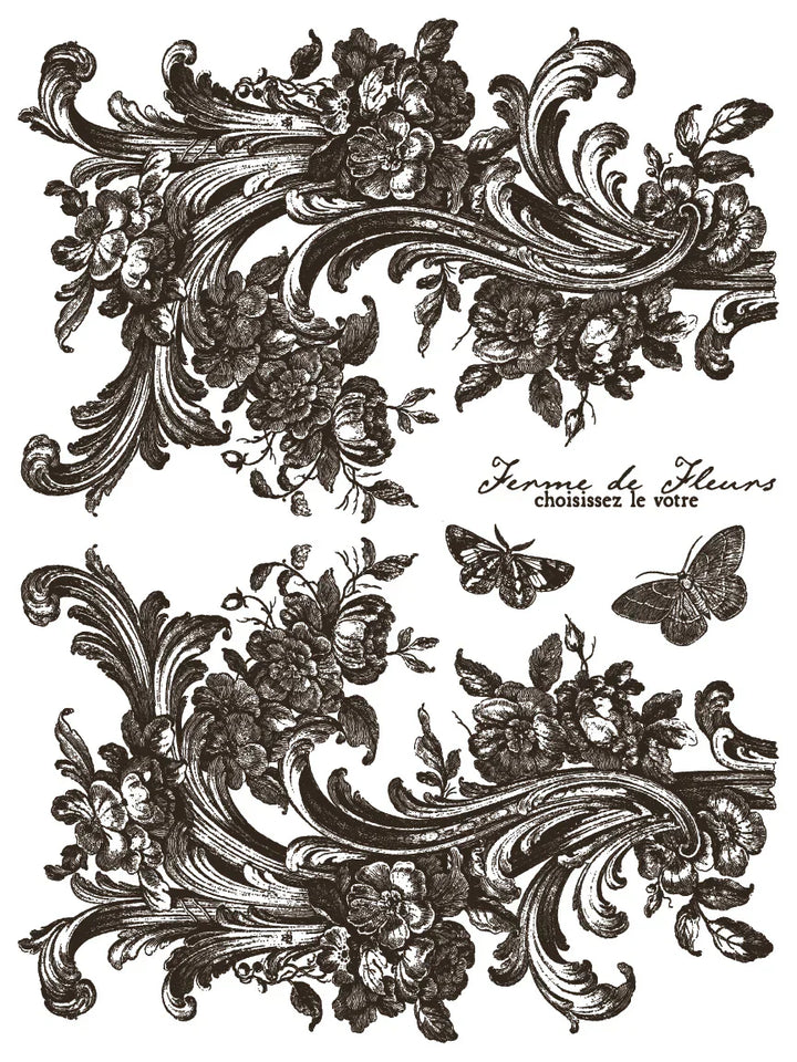NEW! IOD Paint Inlay - HAMEAU DE LA REINE (set of eight 12"x16" sheets) - Rustic Farmhouse Charm