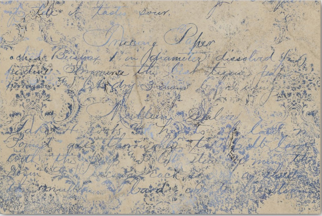 Decoupage Tissue Paper - Handwriting Damask (25.4cm x 38.1cm) - Rustic Farmhouse Charm