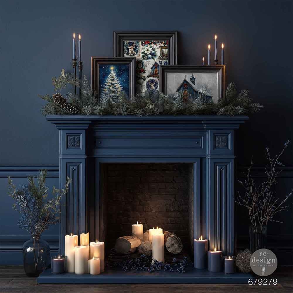 NEW! Redesign A3 Decoupage Fibre Paper Pack of 2 - HEARTH & HOLLY (29.7cm x 41.9cm)