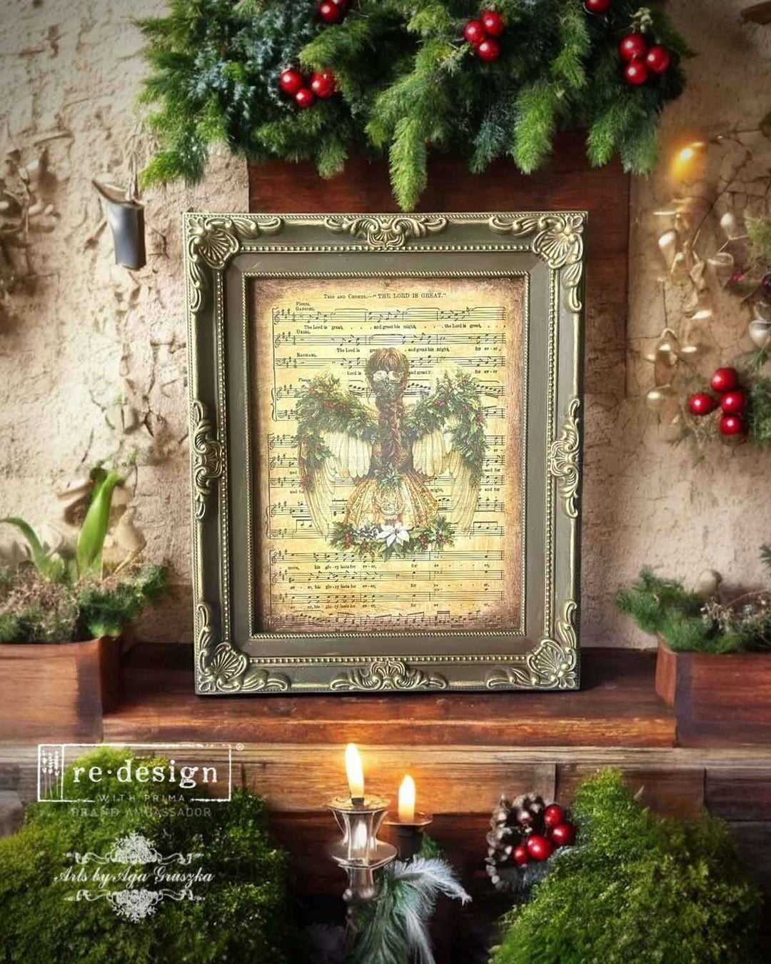 NEW! Redesign Middy Transfer - HEAVENLY WINGS (4 sheets, each 21.59cm x 27.94cm) - Rustic Farmhouse Charm