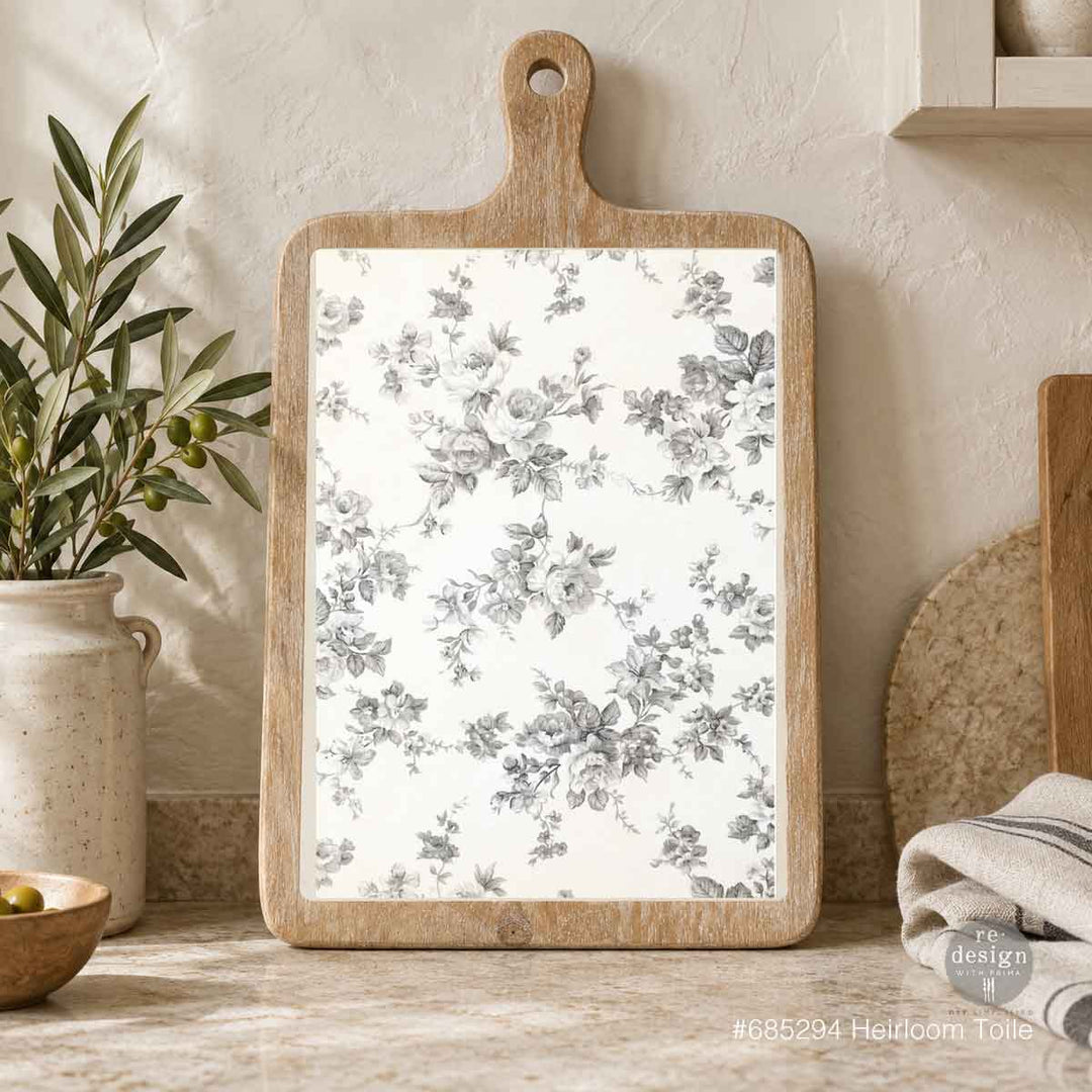 LIMITED! Redesign A3 Decoupage Fibre Paper - HEIRLOOM TOILE (29.7cm x 41.9cm)