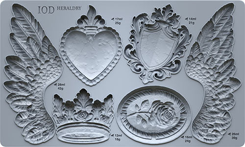 NEW! IOD Mould - HERALDRY (6"x10", 15.24cm x 25.4cm)