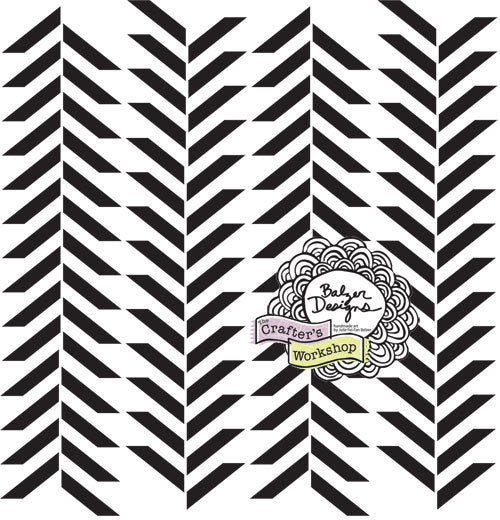 HERRINGBONE Stencil by The Crafters Workshop (12"x12")