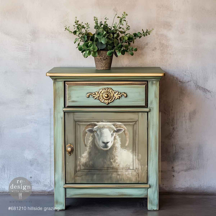 LIMITED! Redesign A3 Decoupage Fibre Paper -HILLSIDE GRAZING (29.7cm x 41.9cm) - Rustic Farmhouse Charm