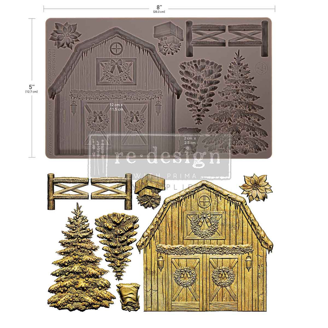 NEW! Redesign Mould - HOMESTEAD HOLIDAY (5" x 8")