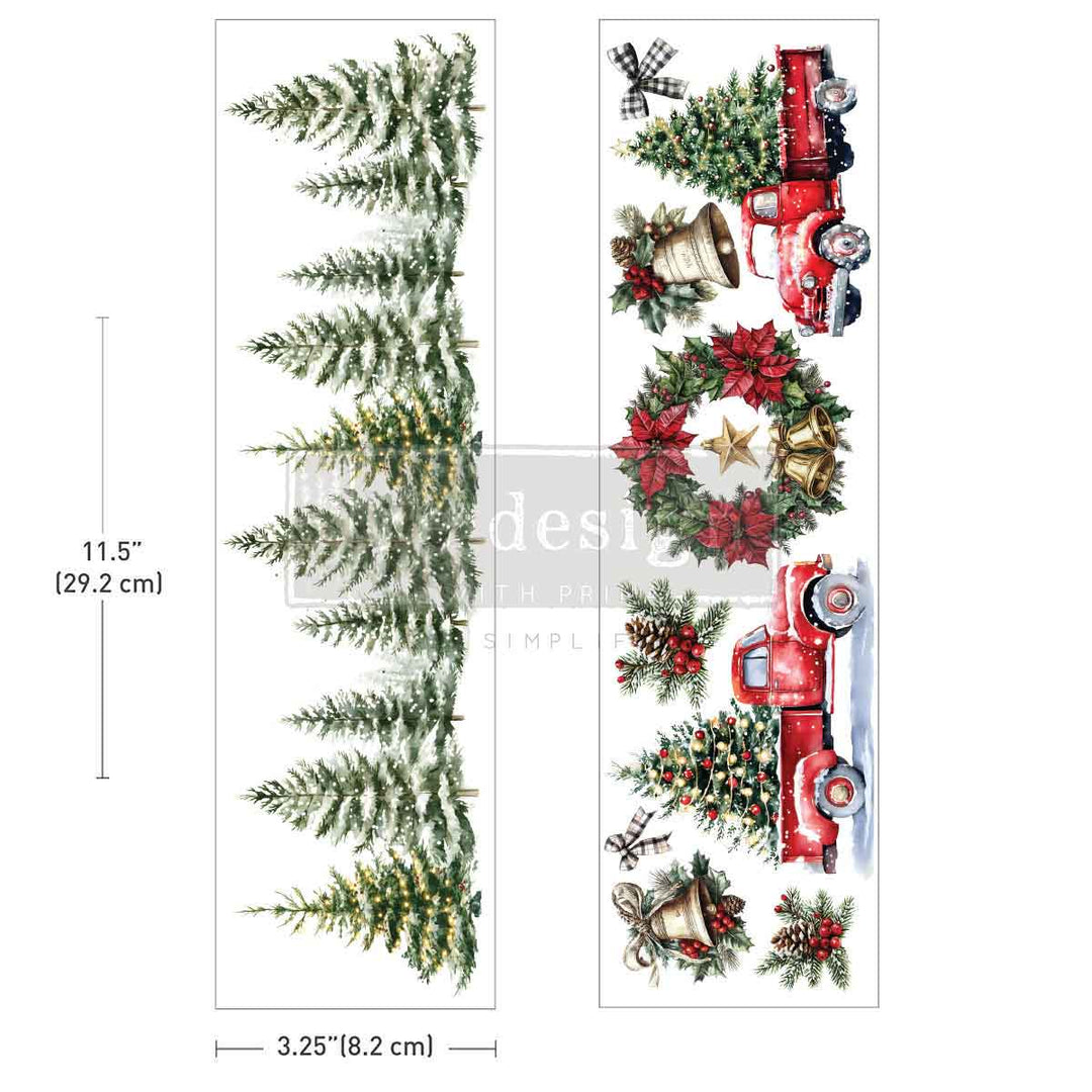 NEW! Redesign Luxe Transfer - HOMETOWN HOLIDAY (2 sheets, 8.25cm x 29.2cm)