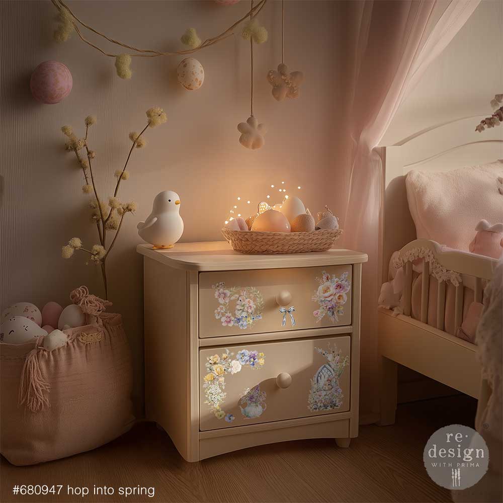 NEW! Redesign Middy Transfer - HOP INTO SPRING (3 sheets, each 21.59cm x 27.94cm) - Rustic Farmhouse Charm