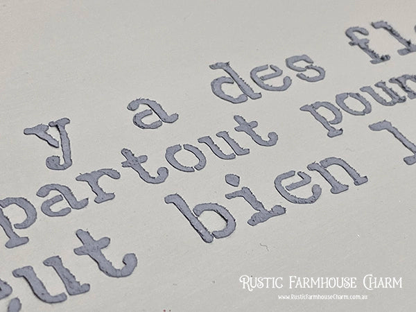 HENRI MATTISE FLOWER FRENCH QUOTE Designer Stencil by Rustic Farmhouse Charm