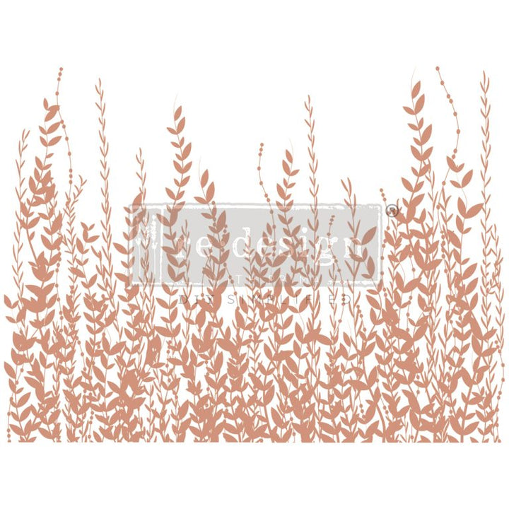 NEW! Redesign Kacha Rose Gold Foil Transfer - IN THE FIELD (45.72cm x 60.96cm) - Rustic Farmhouse Charm
