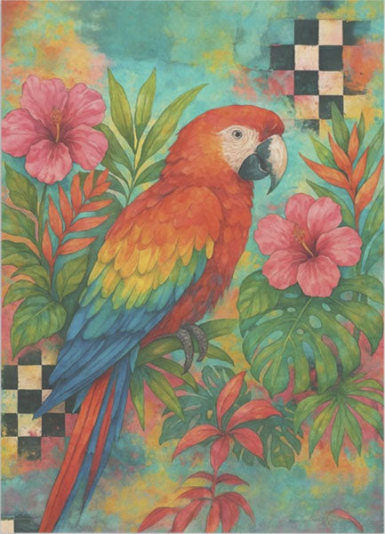 Decoupage Tissue Paper - Island Scarlet Macaw (25.4cm x 35.56cm) - Rustic Farmhouse Charm