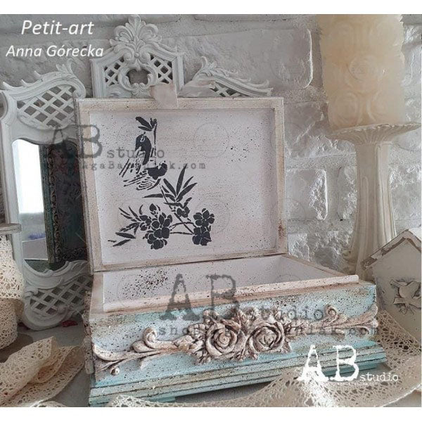 ABstudio Stencil - JAPANESE BIRDS ID-326 (18cmx24cm) - Rustic Farmhouse Charm