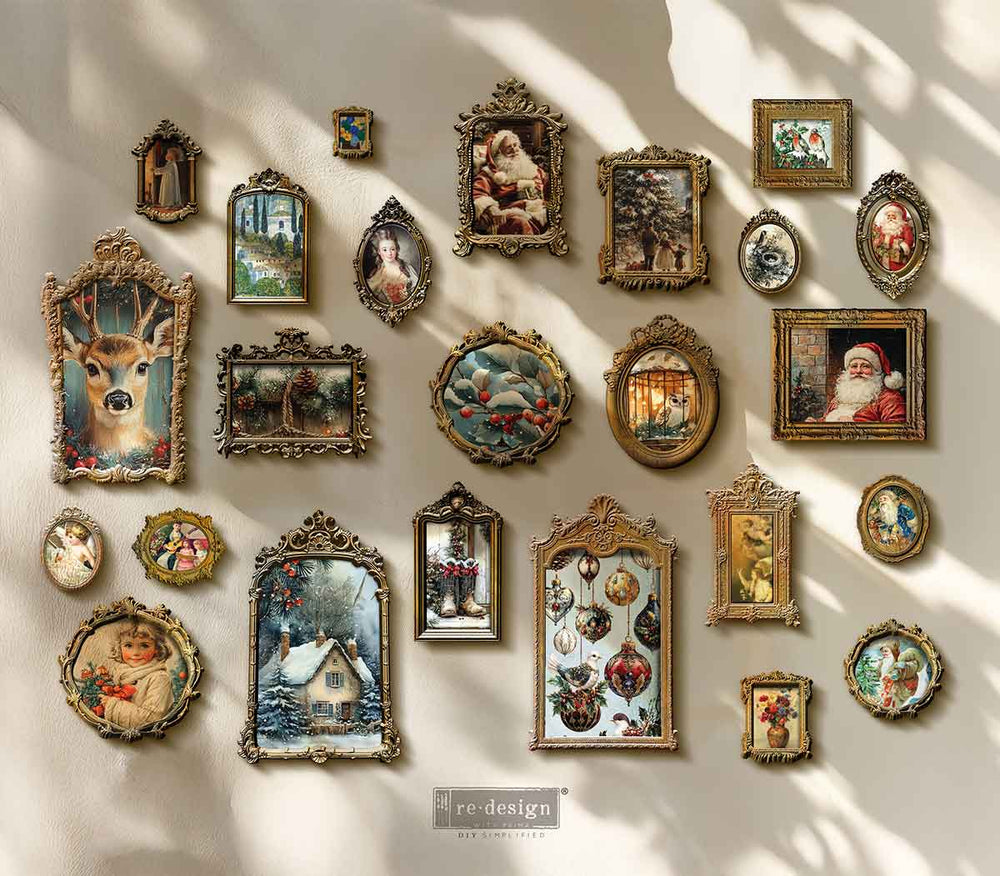 NEW! Redesign A4 Decoupage Fibre Paper - JEWEL OF THE SEASON - Rustic Farmhouse Charm