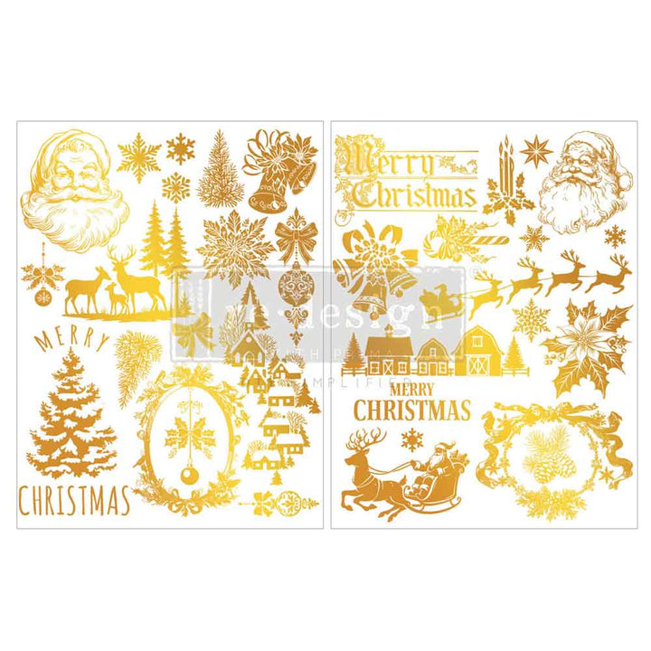 NEW! Redesign Gold Foil Middy Transfer - KACHA HOLIDAY HEIRLOOM FOIL (2 sheets, each 21.59cm x 27.94cm)