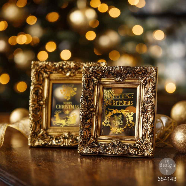 NEW! Redesign Gold Foil Middy Transfer - KACHA HOLIDAY HEIRLOOM FOIL (2 sheets, each 21.59cm x 27.94cm)