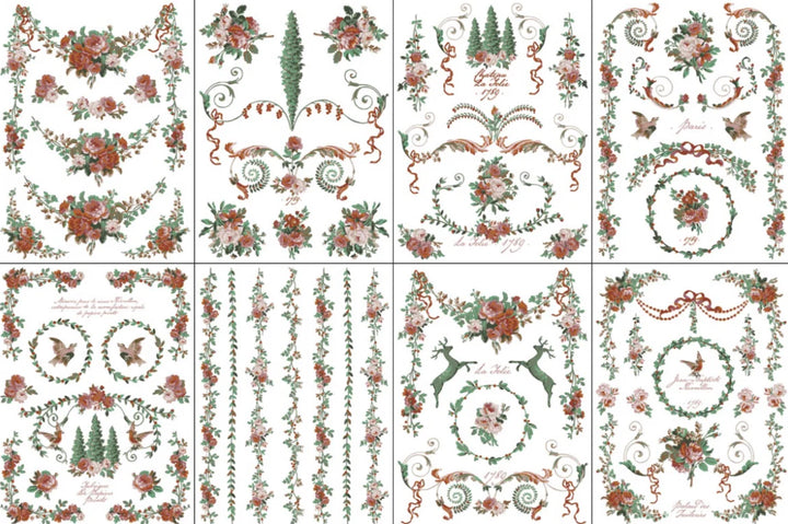 NEW! IOD Paint Inlay - LA FOLIE (set of eight 12"x16" sheets)