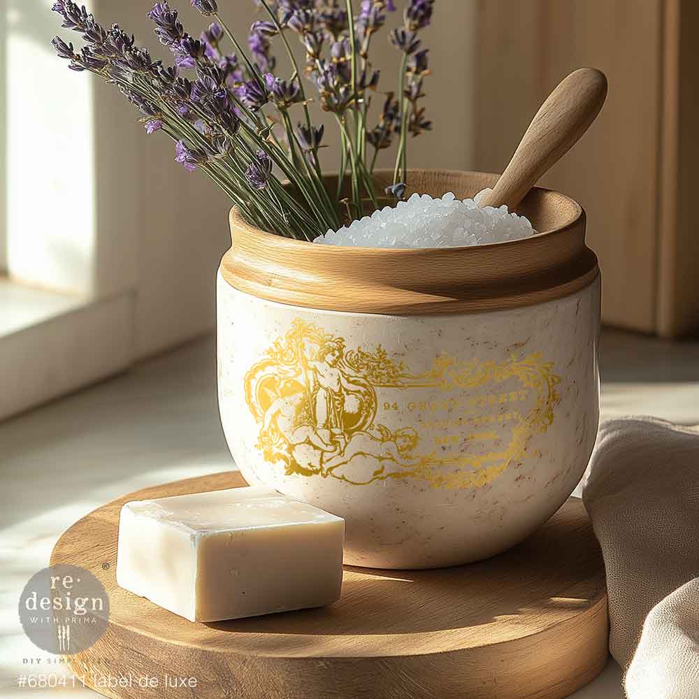 Redesign Middy Gold Foil Transfer - KACHA LABEL DE LUXE (2 sheets, each 21.59cm x 27.94cm) - Rustic Farmhouse Charm