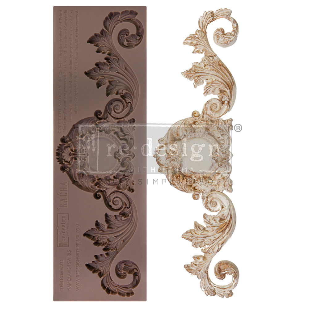 Redesign Mould - LAVISH SWIRLS by Kacha - Rustic Farmhouse Charm