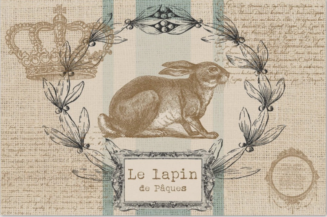 Decoupage Tissue Paper - Le Lapin de Paques Burlap Rabbit (50.8cm x 76.2cm) - Rustic Farmhouse Charm
