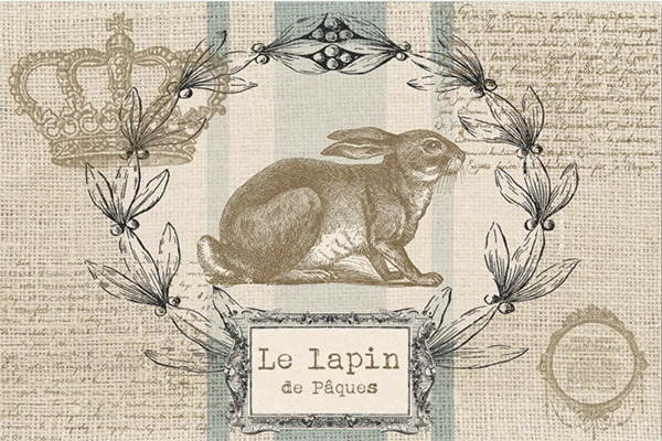 Decoupage Tissue Paper - Le Lapin de Paques Burlap Rabbit (50.8cm x 76.2cm)