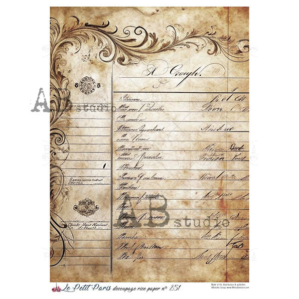 ABstudio Rice Paper - LE PETIT PARIS 251 (A4)