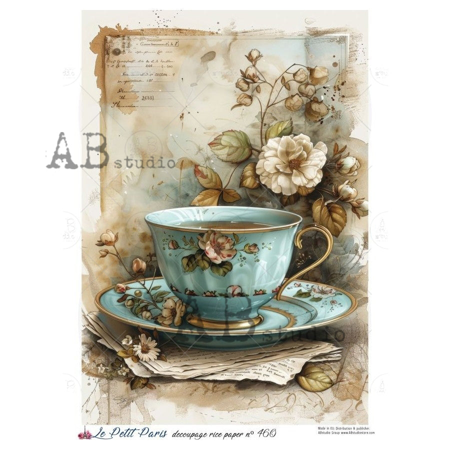 ABstudio Rice Paper - LE PETIT PARIS 460 (A4) - Rustic Farmhouse Charm