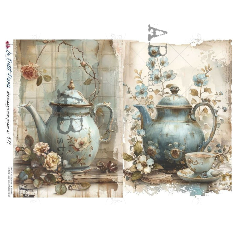 ABstudio Rice Paper - LE PETIT PARIS 471 (A4) - Rustic Farmhouse Charm
