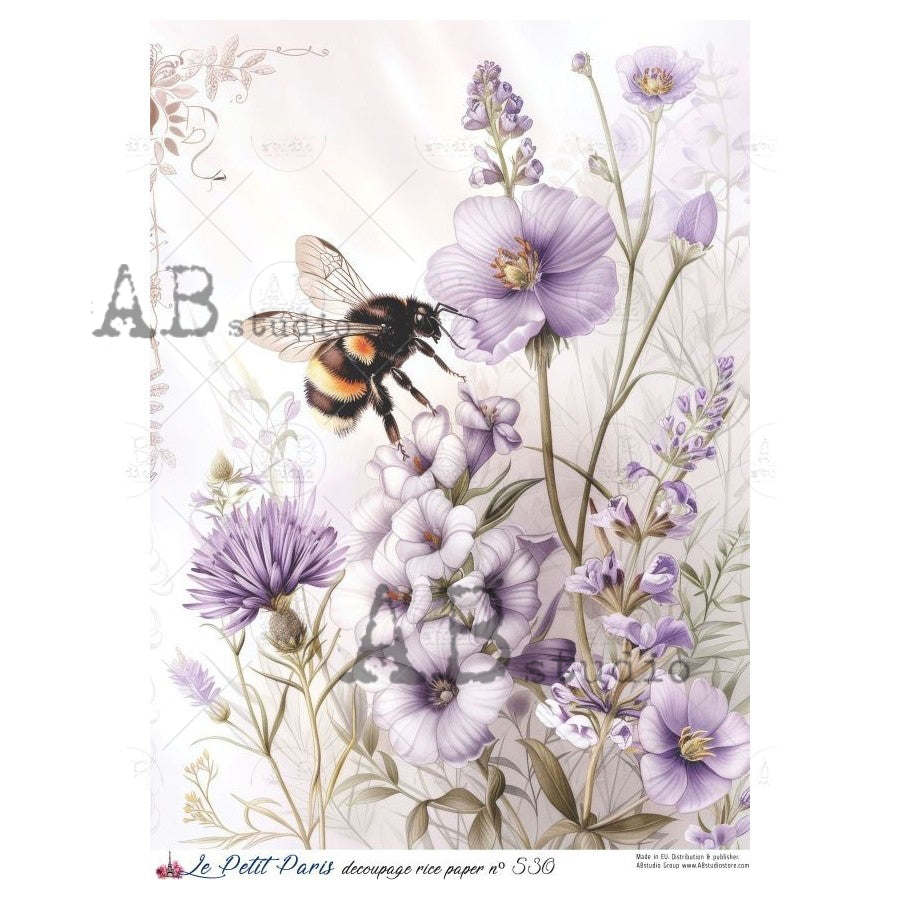 ABstudio Rice Paper - LE PETIT PARIS 530 (A4) - Rustic Farmhouse Charm