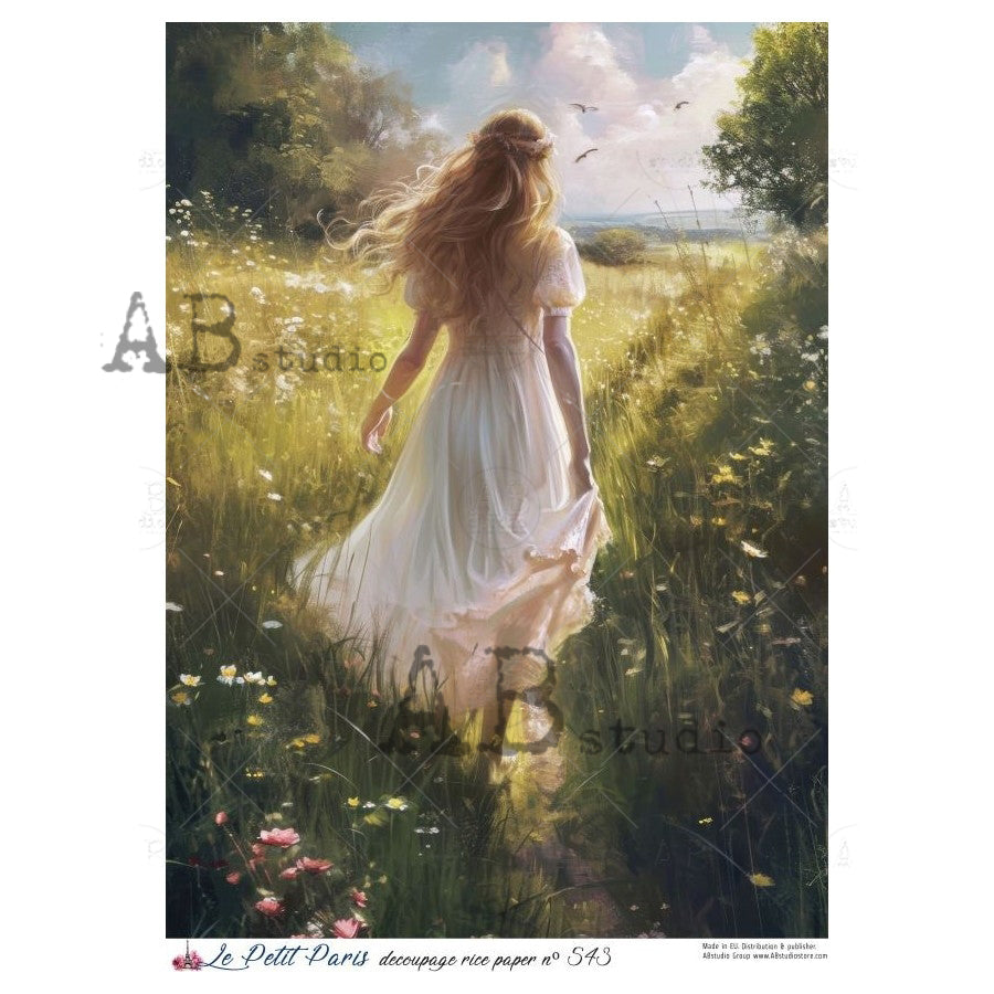 ABstudio Rice Paper - LE PETIT PARIS 543 (A4) - Rustic Farmhouse Charm