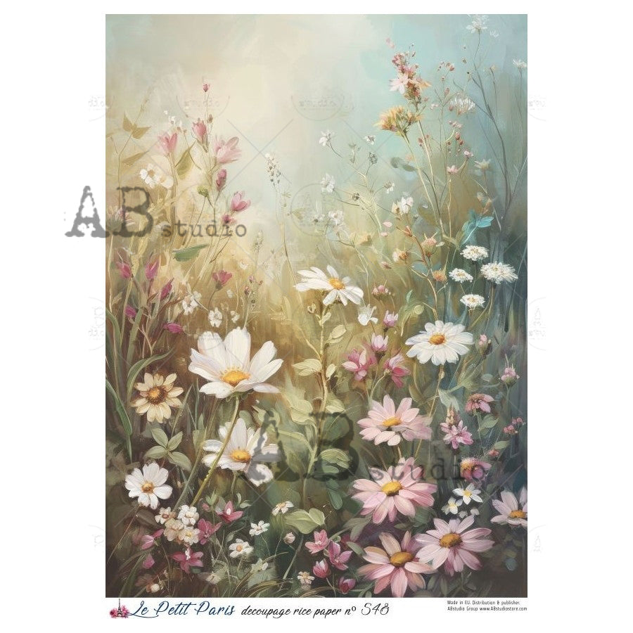 ABstudio Rice Paper - LE PETIT PARIS 548 (A4) - Rustic Farmhouse Charm