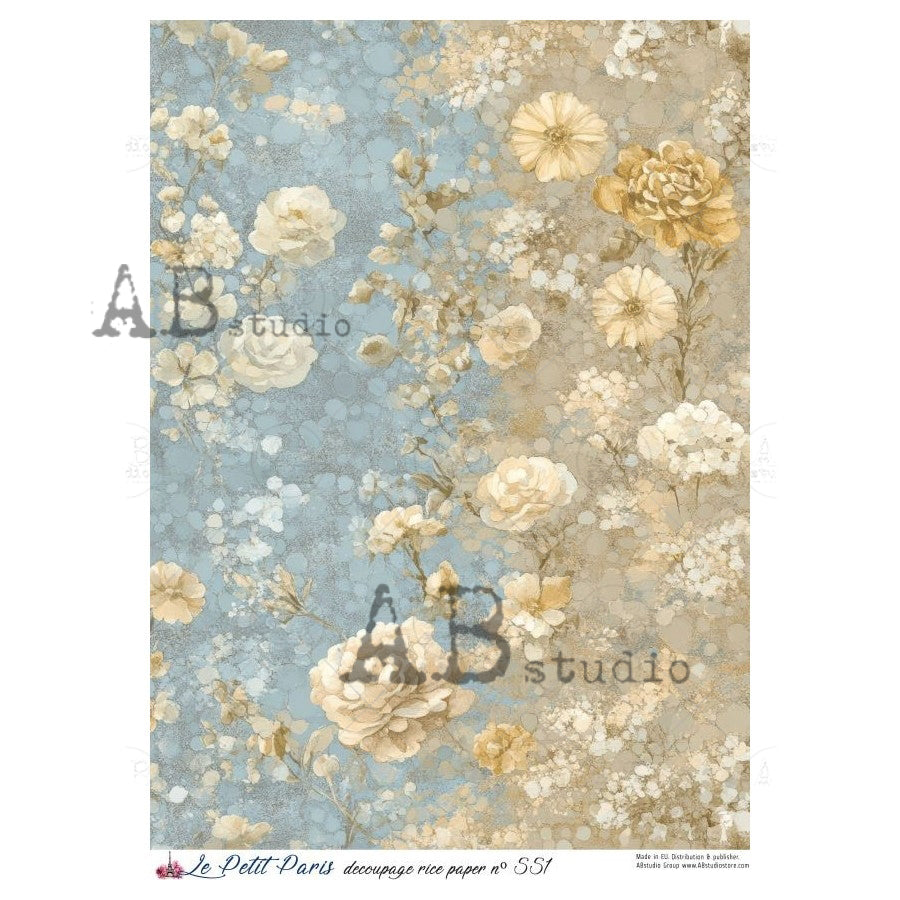ABstudio Rice Paper - LE PETIT PARIS 551 (A4) - Rustic Farmhouse Charm