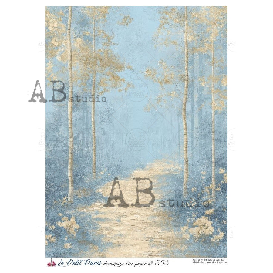 ABstudio Rice Paper - LE PETIT PARIS 553 (A4) - Rustic Farmhouse Charm