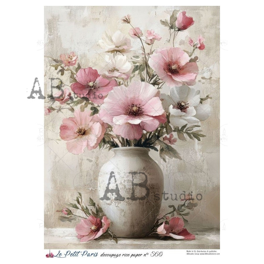 ABstudio Rice Paper - LE PETIT PARIS 560 (A4) - Rustic Farmhouse Charm