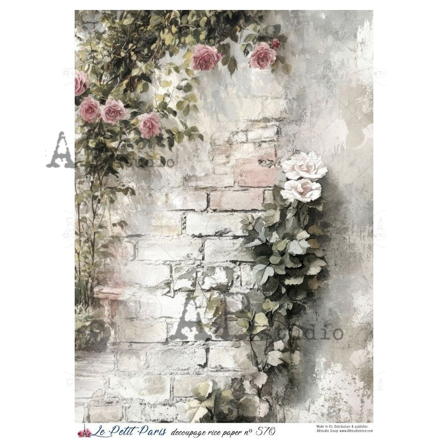 ABstudio Rice Paper - LE PETIT PARIS 570 (A4) - Rustic Farmhouse Charm