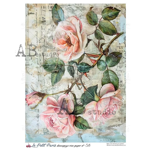 ABstudio Rice Paper - LE PETIT PARIS 58 (A4) - Rustic Farmhouse Charm