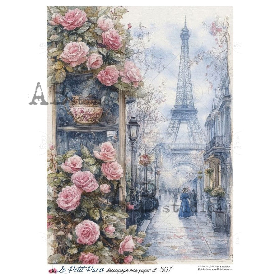 ABstudio Rice Paper - LE PETIT PARIS 597 (A4) - Rustic Farmhouse Charm