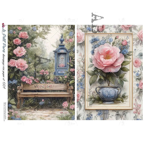 ABstudio Rice Paper - LE PETIT PARIS 604 (A4) - Rustic Farmhouse Charm