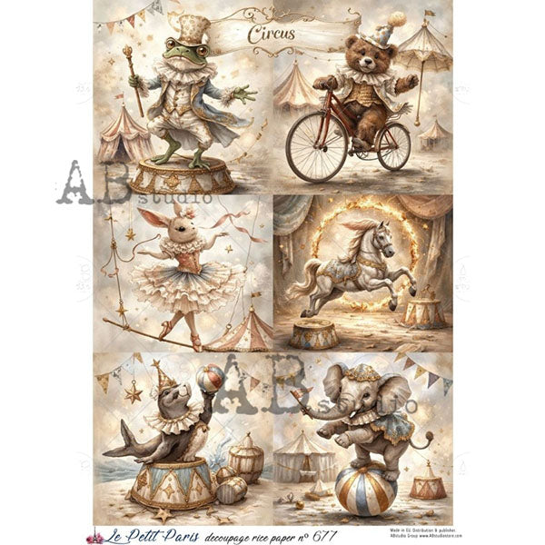 ABstudio Rice Paper - LE PETIT PARIS 677 (A4) - Rustic Farmhouse Charm