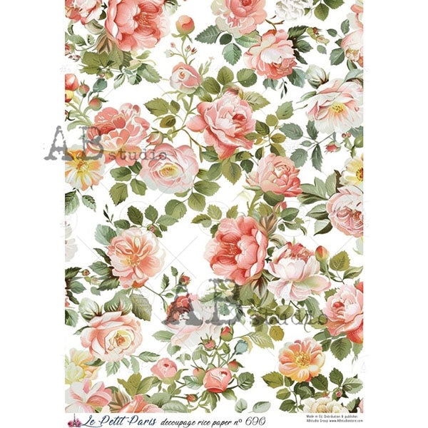 ABstudio Rice Paper - LE PETIT PARIS 690 (A4) - Rustic Farmhouse Charm