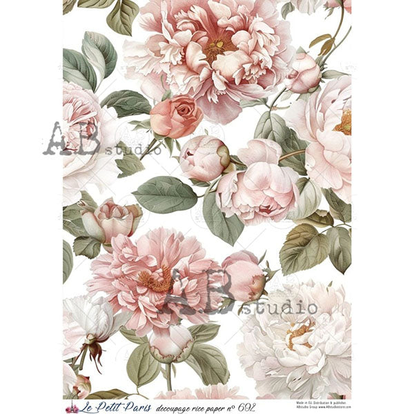 ABstudio Rice Paper - LE PETIT PARIS 692 (A4) - Rustic Farmhouse Charm