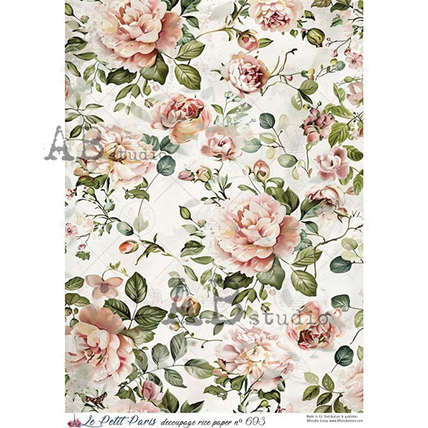 ABstudio Rice Paper - LE PETIT PARIS 693 (A4) - Rustic Farmhouse Charm