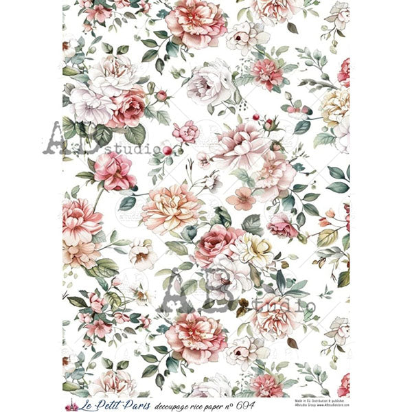 ABstudio Rice Paper - LE PETIT PARIS 694 (A4) - Rustic Farmhouse Charm
