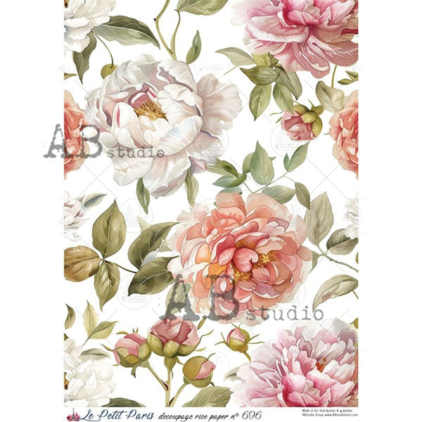 ABstudio Rice Paper - LE PETIT PARIS 696 (A4) - Rustic Farmhouse Charm