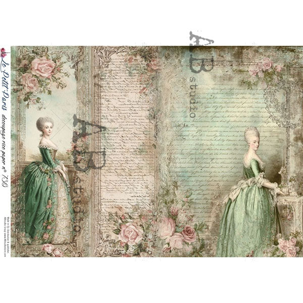 ABstudio Rice Paper - LE PETIT PARIS 730 (A4) - Rustic Farmhouse Charm