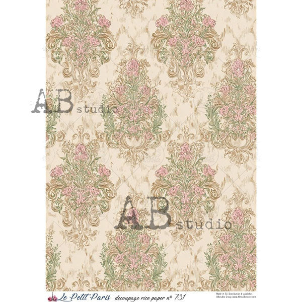 ABstudio Rice Paper - LE PETIT PARIS 731 (A4) - Rustic Farmhouse Charm