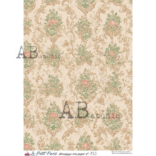 ABstudio Rice Paper - LE PETIT PARIS 733 (A4) - Rustic Farmhouse Charm